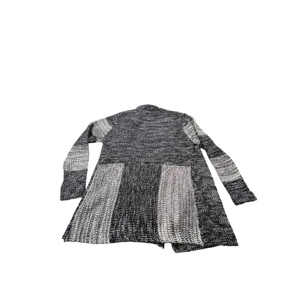 Effeci Creazioni Womens Large Black & White Knit Cardigan Sweater Color Block - Picture 2 of 12